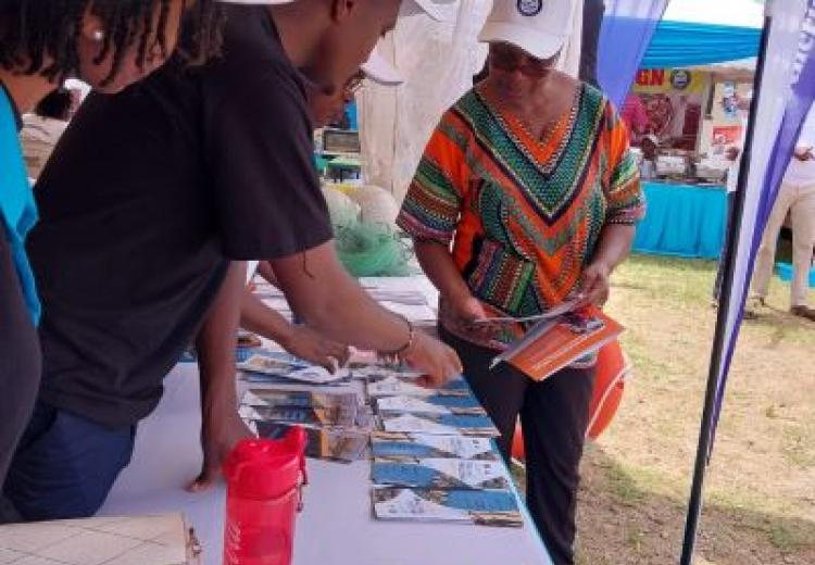 FLTF CEO, Dr. Beatrice Akunga at the FLTF stand during the world fisheries day celebrations.