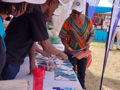 FLTF CEO, Dr. Beatrice Akunga at the FLTF stand during the world fisheries day celebrations.